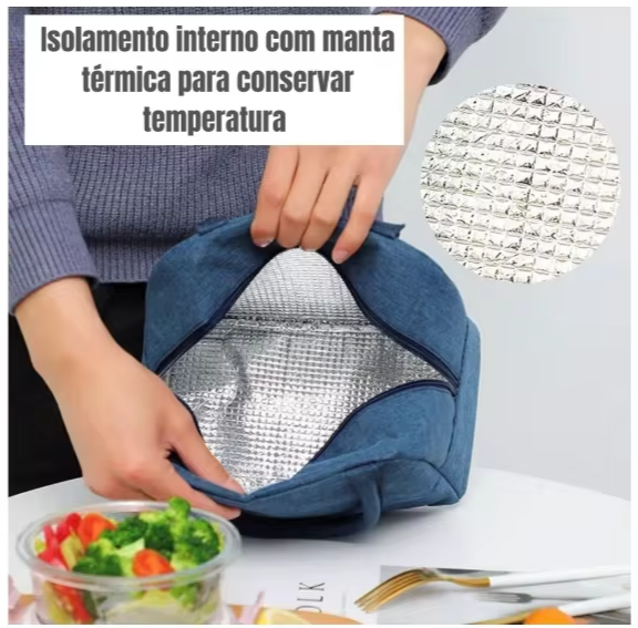 Bolsa Térmica Pequena 3L – Ideal para Marmita Fitness, Trabalho e Passeios | Prática, Compacta e Estilosa