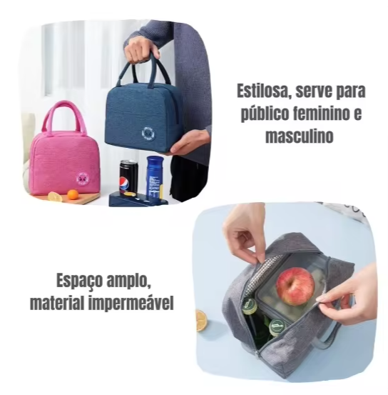 Bolsa Térmica Pequena 3L – Ideal para Marmita Fitness, Trabalho e Passeios | Prática, Compacta e Estilosa